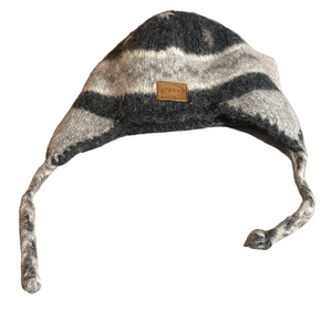 Kyber Kids Wool Knit Hat – Striped Cozy Winter Beanie (Made in Nepal)